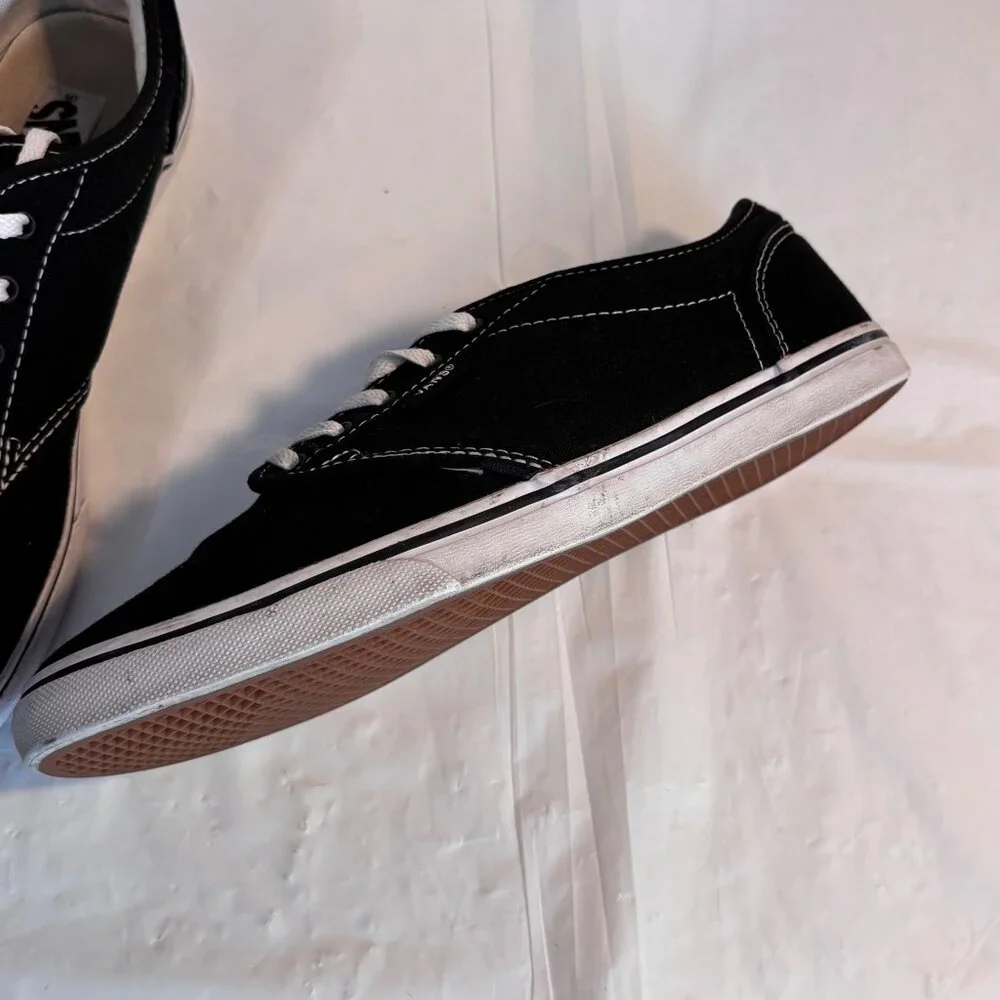 Vans Women's Black Canvas Lace-Up Sneakers Size 7.5 US Skater‎ Streetwear Retro